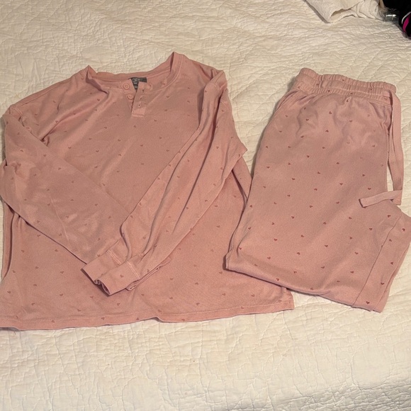 LOFT Women's Pink Pajama Set - Picture 1 of 4